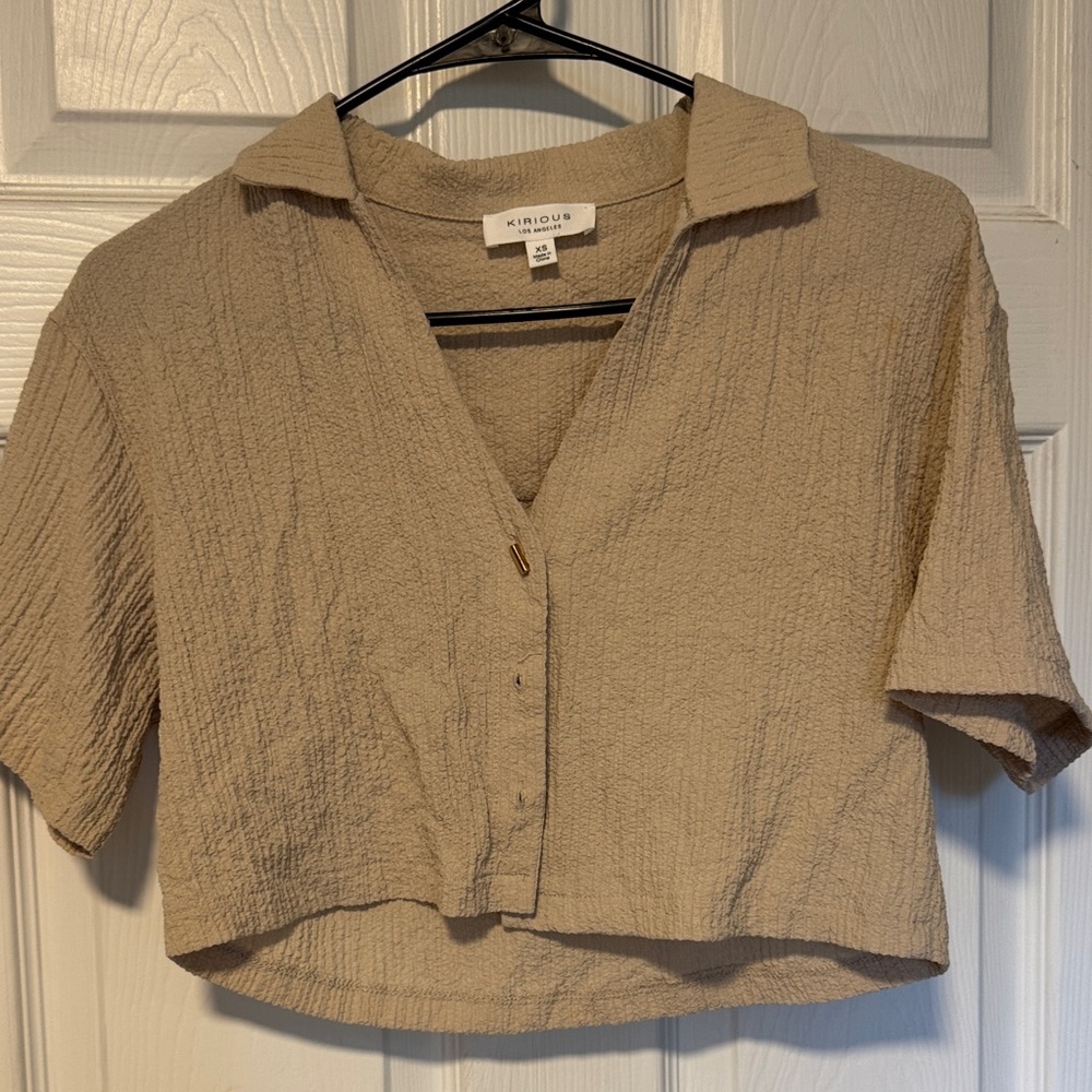 Tan Textured Women's Crop Top